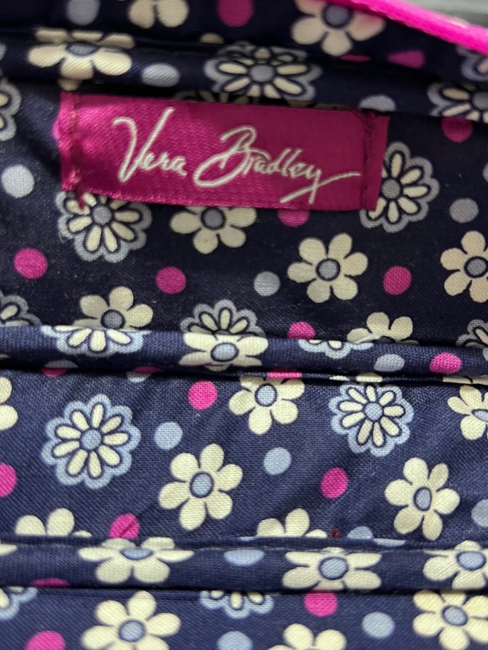 Vera Bradley Navy Floral eyeglass Case with Pink Accents